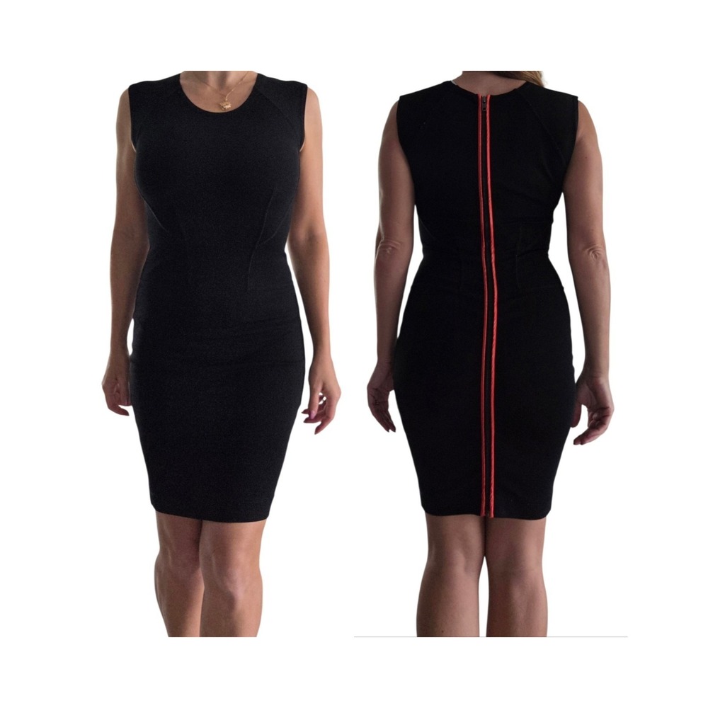 French Connection Black Bodycon‎ Bandage Dress XS Club Y2K Fitted 2000's Baddie